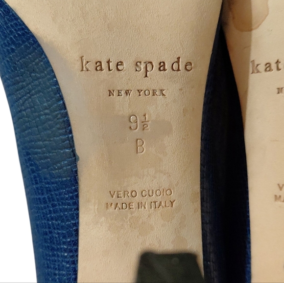 Kate Spade Paloma Blue Snake Embossed Silver Cap Toe Pumps Heels 9.5 - Picture 9 of 12